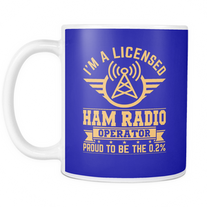 White Mug-I'm A Licensed Ham Radio Operator Proud To Be The 0.2% ccnc001 hr0024