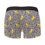 Cute yellow monkey leaves pattern Men's All Over Print Boxer Briefs Men's Underwear