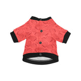 strawberry pattern red background All Over Print Pet Dog Round Neck Fuzzy Shirt