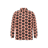 Lips Pattern Print Design 02 Men's Long Sleeve Polo Shirt