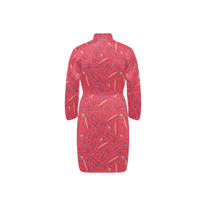 Skate Board Pattern Print Design 01 Men's Long Sleeve Belted Night Robe