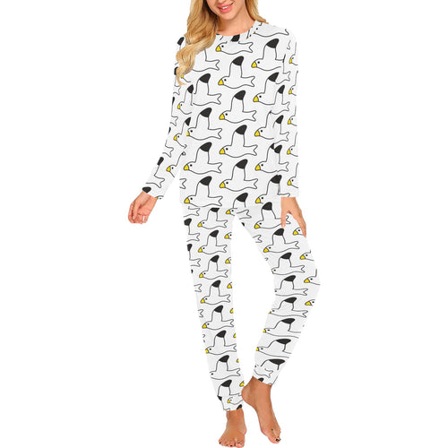 Seagull Pattern Print Design 05 Women's All Over Print Pajama Set