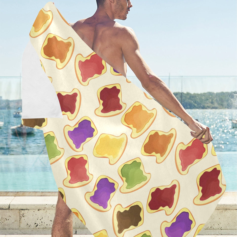 Bread Toast Pattern Print Design 02 Beach Towel