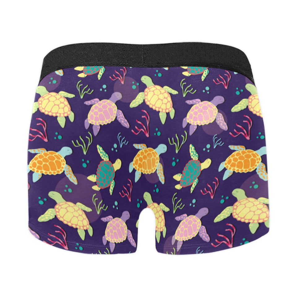 Colorful sea turtle pattern Men's All Over Print Boxer Briefs Men's Underwear