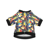 Colorful parrot flower pattern All Over Print Pet Dog Round Neck Fuzzy Shirt