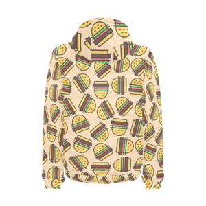 Hamburger Pattern Print Design 01 Men's Padded Hooded Jacket