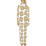 Bread Toast Pattern Print Design 03 Women's Long Pajama Set