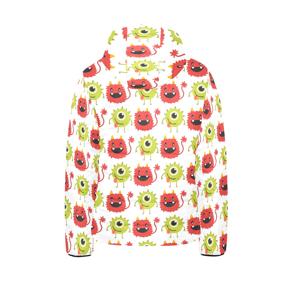 Alien Pattern Print Design 05 Kids' Boys' Girls' Padded Hooded Jacket