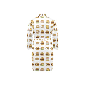 Hamburger Pattern Print Design 02 Men's Long Sleeve Belted Night Robe