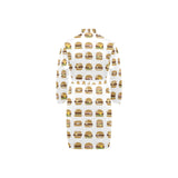 Hamburger Pattern Print Design 02 Men's Long Sleeve Belted Night Robe