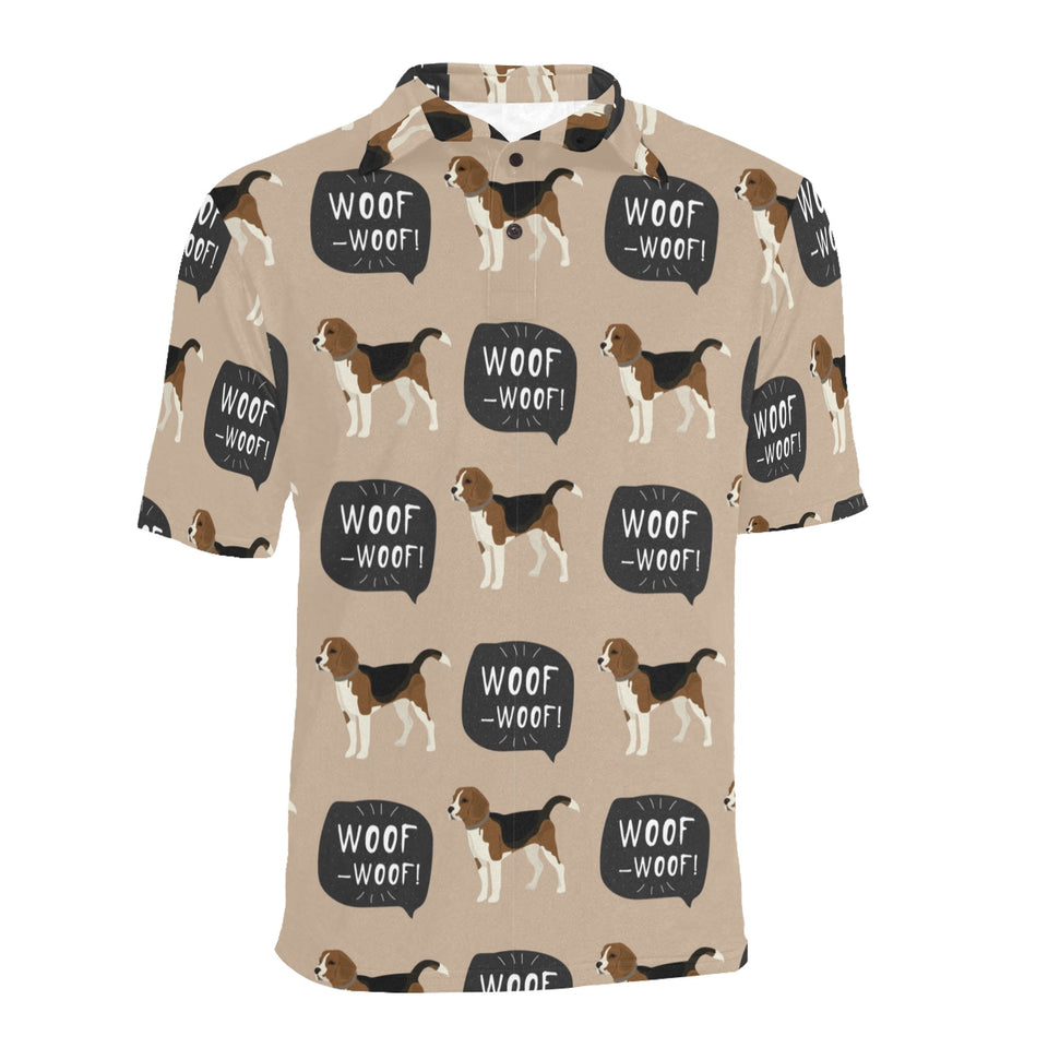 Beagle pattern Men's All Over Print Polo Shirt
