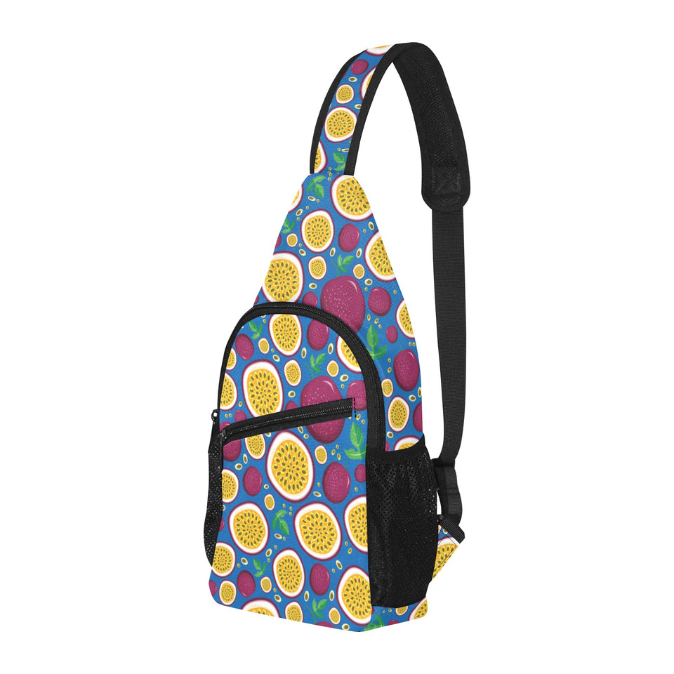 Passion fruit blue background All Over Print Chest Bag