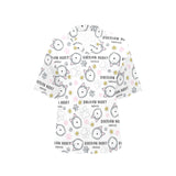 Siberian Husky design pattern Women's All Over Print Hawaiian Shirt