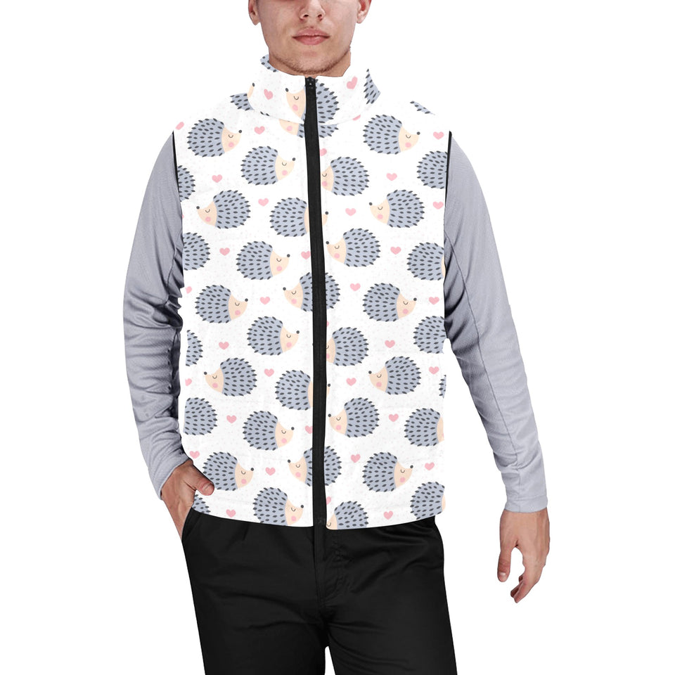 Hedgehog Pattern Print Design 04 Men's Padded Vest