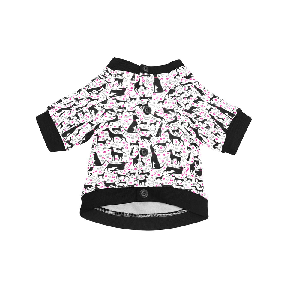 Greyhound Pattern Print Design 02 All Over Print Pet Dog Round Neck Fuzzy Shirt