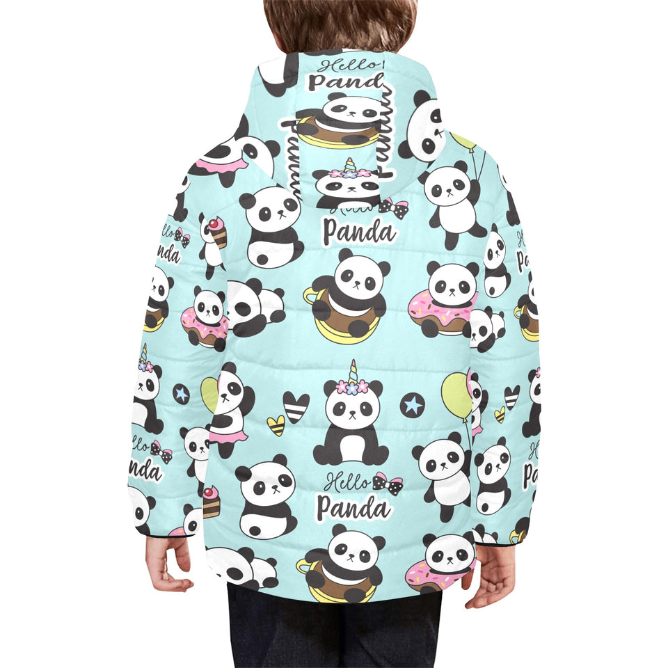 Cute baby panda pattern Kids' Boys' Girls' Padded Hooded Jacket