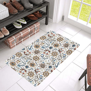 Cute nautical steering wheel anchor pattern Doormat