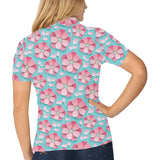 3D sakura cherry blossom pattern Women's All Over Print Polo Shirt