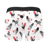 Cool rooster chicken cock floral ornament backgrou Men's All Over Print Boxer Briefs Men's Underwear