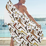 Giraffe Pattern Print Design 05 Beach Towel