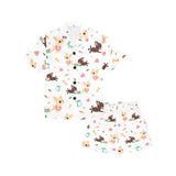 Cute Chihuahua puppie pattern Kids' Boys' Girls' V-Neck Short Pajama Set