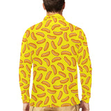 Sausage Pattern Print Design 01 Men's Long Sleeve Polo Shirt