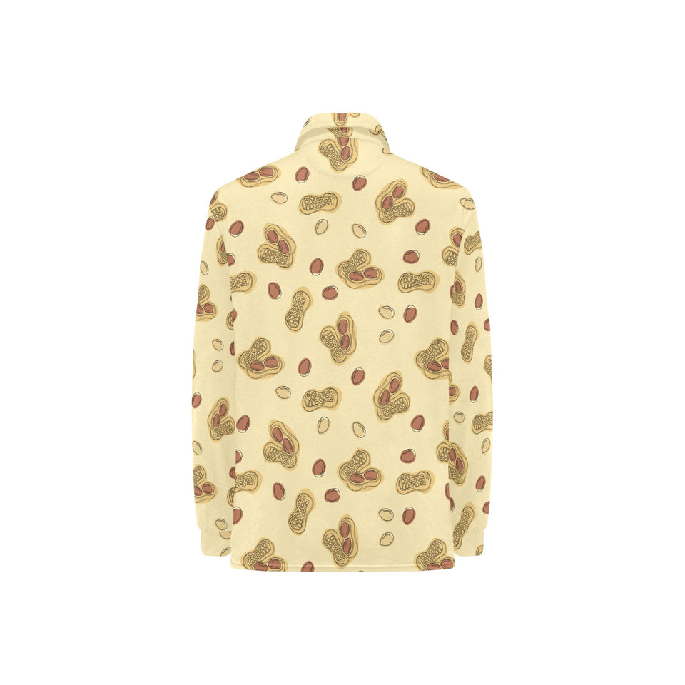 peanuts design pattern Women's Long Sleeve Polo Shirt