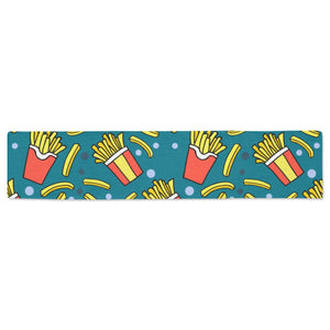 French fries red paper box pattern Table Runner
