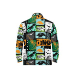 dinosaurs print pattern Men's Long Sleeve Polo Shirt