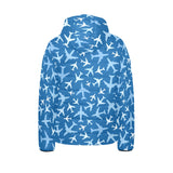 Airplane pattern in the sky Kids' Boys' Girls' Padded Hooded Jacket