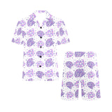 Hedgehog Pattern Print Design 05 Men's V-Neck Short Pajama Set
