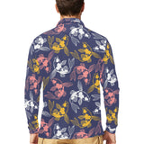 Koi Fish Carp Fish pattern Men's Long Sleeve Polo Shirt