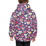 British Pattern Print Design 02 Kids' Boys' Girls' Padded Hooded Jacket