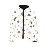 hand drawn gold black star pattern Kids' Boys' Girls' Padded Hooded Jacket