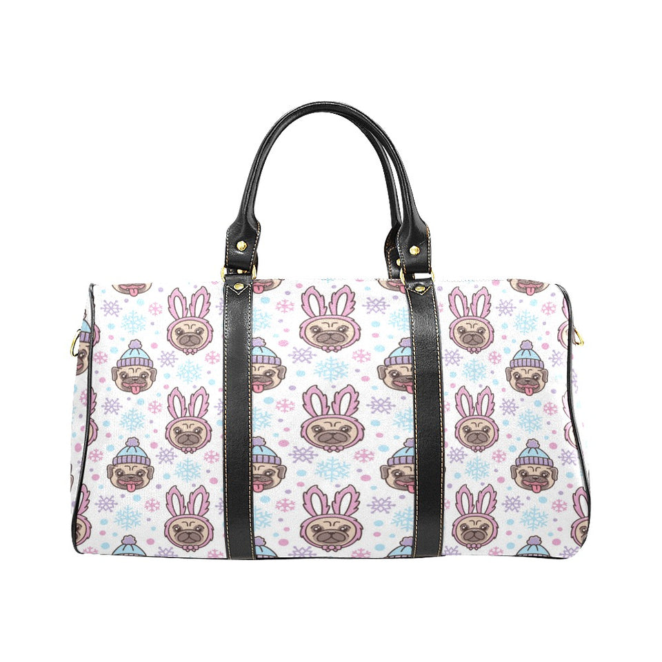 Cute pug hat rabbit costume pattern Travel Bag