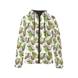 Coconut Pattern Print Design 04 Women's Padded Hooded Jacket
