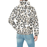Leopard skin print pattern Men's Padded Hooded Jacket
