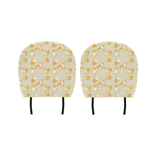 Cute fat shiba inu dog pattern Car Headrest Cover