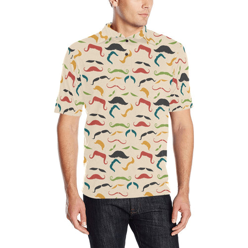 Mustache Beard Pattern Print Design 03 Men's All Over Print Polo Shirt