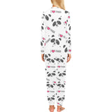 Hand Drawn faces of pandas pattern Women's All Over Print Pajama Set