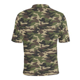Dark Green camouflage pattern Men's All Over Print Polo Shirt