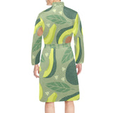 Avocado pattern Men's Long Sleeve Belted Night Robe