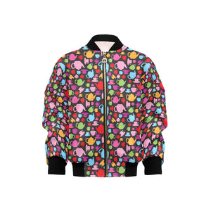 Tea pots Pattern Print Design 01 Kids' Boys' Girls' Bomber Jacket