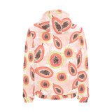 papaya leaves pattern Men's Padded Hooded Jacket