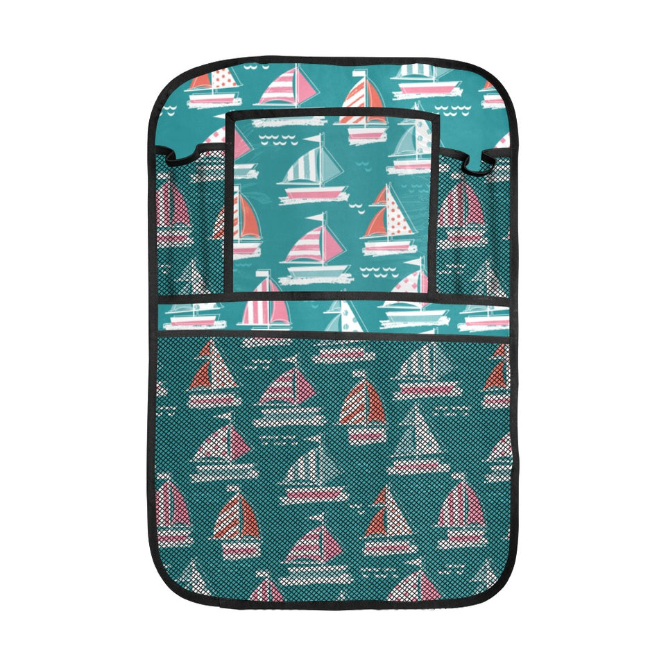 Cute sailboat pattern Car Seat Back Organizer