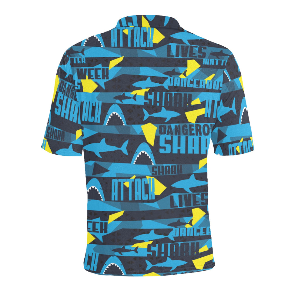 Shark dangerous Men's All Over Print Polo Shirt