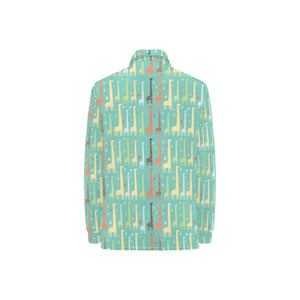 Giraffe Pattern Print Design 01 Women's Long Sleeve Polo Shirt