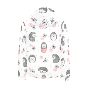 Hedgehog Pattern Print Design 02 Men's Padded Hooded Jacket