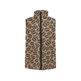 Coffee bean on brown background Women's Padded Vest