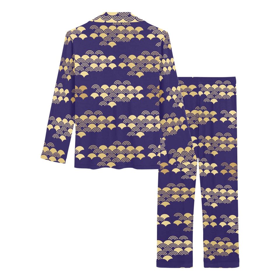 Beautiful japanese fan pattern Women's Long Pajama Set